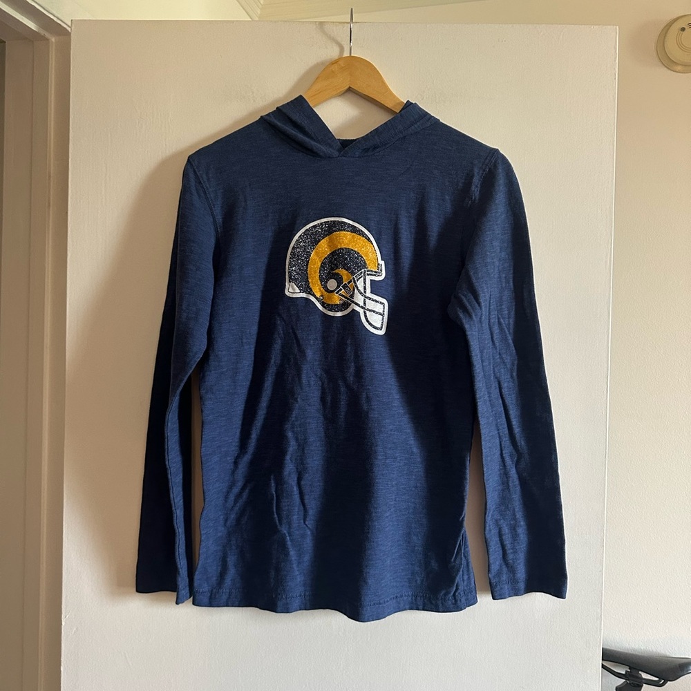 NFL Team Apparel LA Los Angeles Rams Football Logo Long Sleeve Hoodie size S - Picture 3 of 4